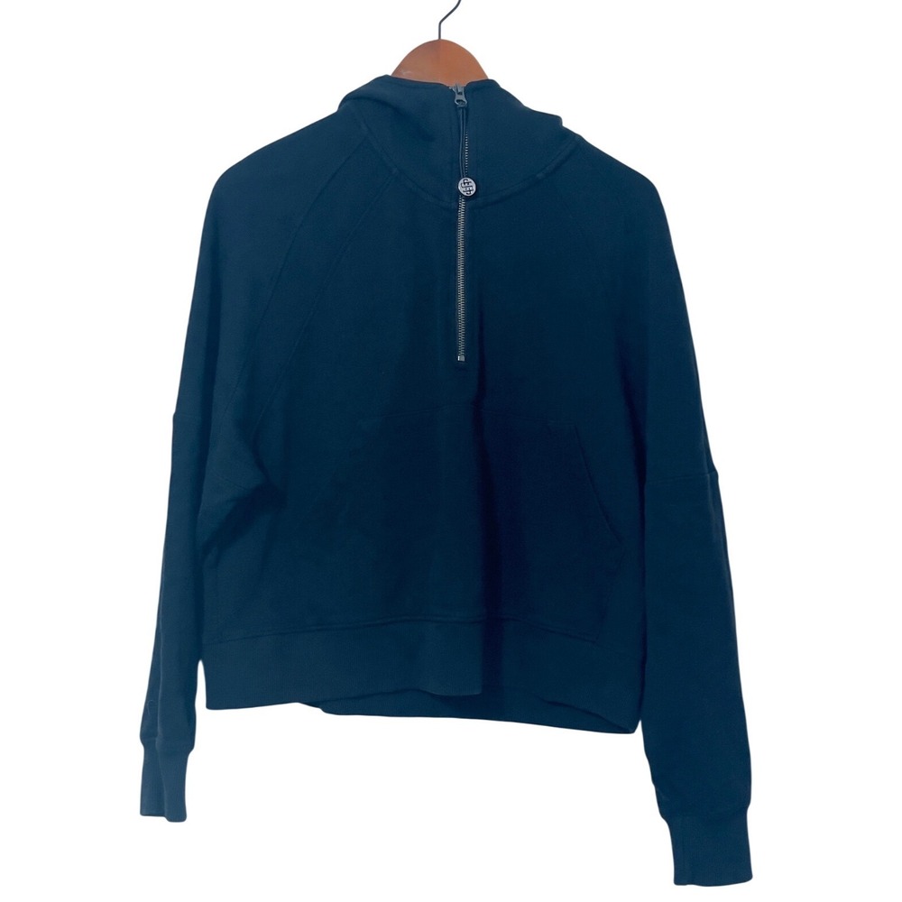 Simply Southern Scuba Half Zip Hoodie S Black Athleisure Loungewear Cropped‎